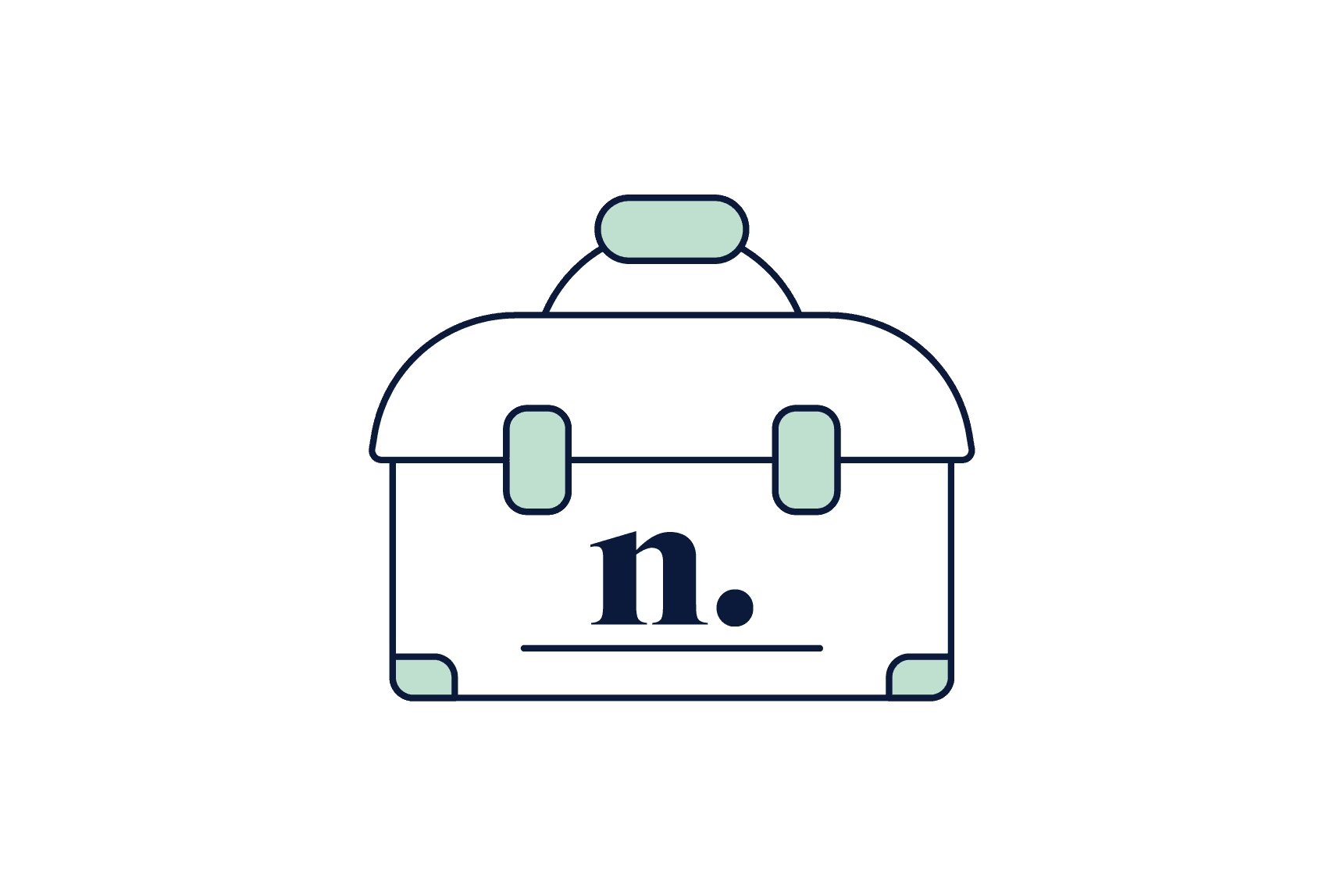Stylized white toolbox icon with a lowercase 'n.' and a period on the front.